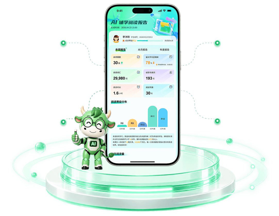 智牛AI辅学阅读报告界面