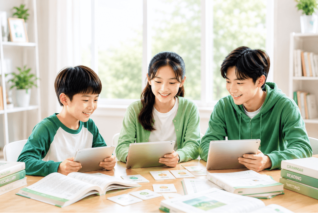 教室里的全学段英语课程场景